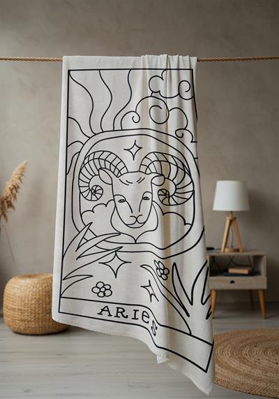 Modern Desenli Dijital Baskı Plaj Deniz Havlusu Peştamal 80x160 Cm BRS030