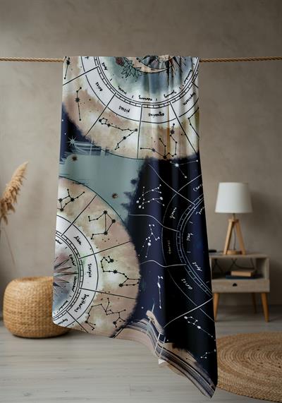 Modern Desenli Dijital Baskı Plaj Deniz Havlusu Peştamal 80x160 Cm BRS041