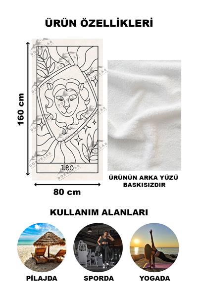Modern Desenli Dijital Baskı Plaj Deniz Havlusu Peştamal 80x160 Cm BRS042