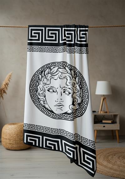 Modern Desenli Dijital Baskı Plaj Deniz Havlusu Peştamal 80x160 CM LUX09