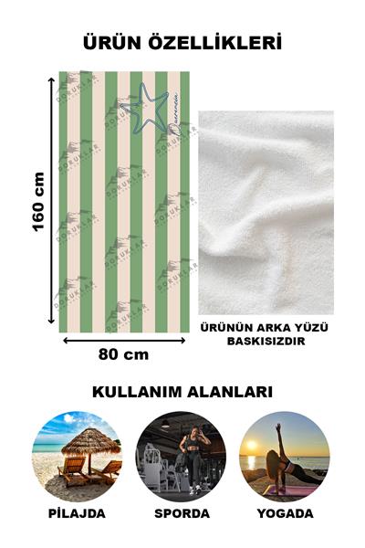 Modern Desenli Dijital Baskı Plaj Deniz Havlusu Peştamal 80x160 Cm BRS020