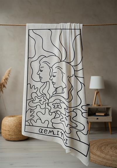Modern Desenli Dijital Baskı Plaj Deniz Havlusu Peştamal 80x160 Cm BRS044