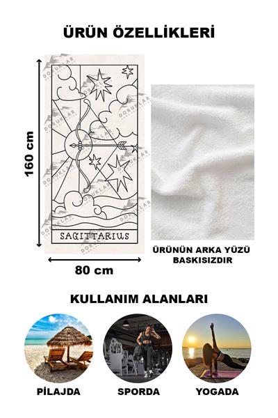 Modern Desenli Dijital Baskı Plaj Deniz Havlusu Peştamal 80x160 Cm BRS046