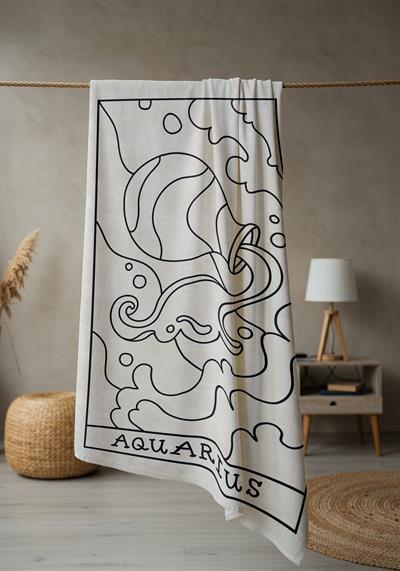 Modern Desenli Dijital Baskı Plaj Deniz Havlusu Peştamal 80x160 Cm BRS045