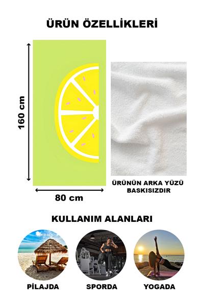 Modern Desenli Plaj Deniz Havlusu Peştemal 80x160 CM Aqua55