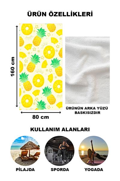 Modern Desenli Plaj Deniz Havlusu Peştemal 80x160 CM Aqua86