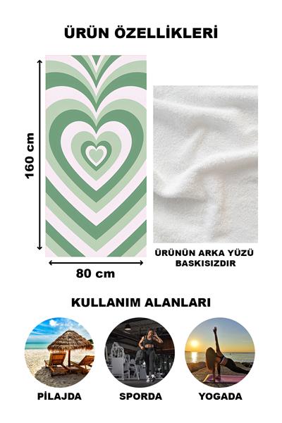 Modern Desenli Plaj Deniz Havlusu Peştemal 80x160 CM Aqua09