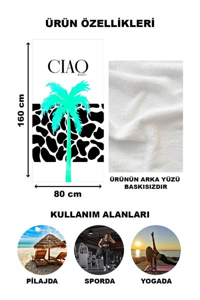 Modern Desenli Plaj Deniz Havlusu Peştemal 80x160 CM OPT01