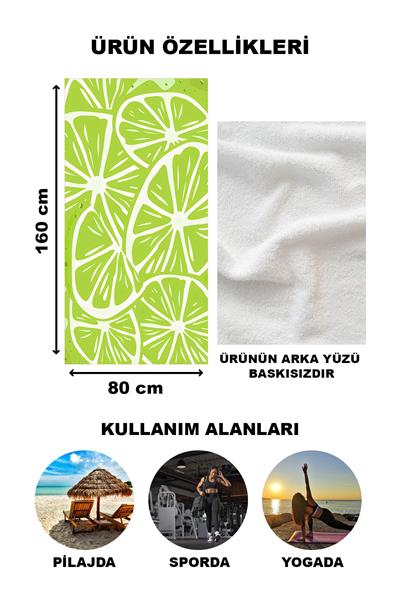 Modern Desenli Plaj Deniz Havlusu Peştemal 80x160 CM Aqua58