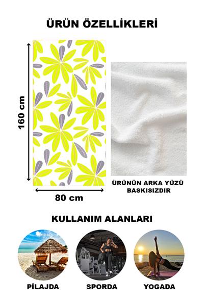 Modern Desenli Plaj Deniz Havlusu Peştemal 80x160 CM Aqua85