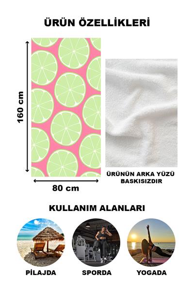 Modern Desenli Plaj Deniz Havlusu Peştemal 80x160 CM Aqua49