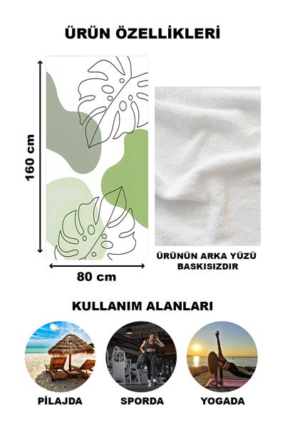 Modern Desenli Plaj Deniz Havlusu Peştemal 80x160 CM Aqua24