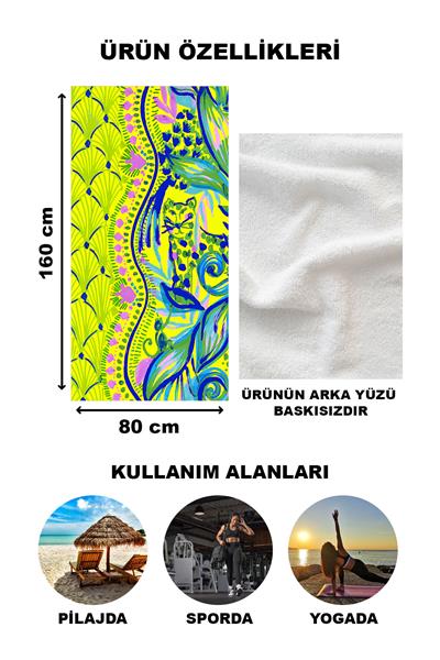 Modern Desenli Plaj Deniz Havlusu Peştemal 80x160 CM OPT09