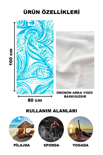 Modern Desenli Plaj Deniz Havlusu Peştemal 80x160 CM OPT27
