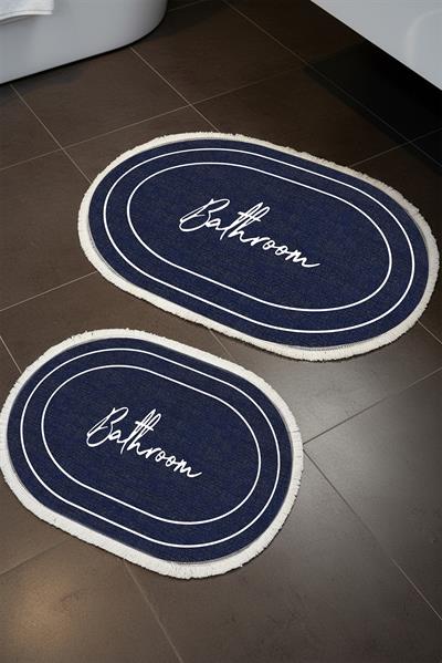 Modern ECO 2 Li  Oval Saçaklı Banyo Paspas Takımı ECOBP001