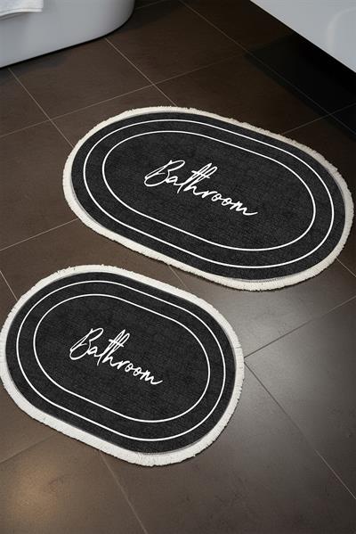 Modern ECO 2 Li  Oval Saçaklı Banyo Paspas Takımı ECOBP002