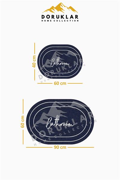 Modern ECO 2 Li  Oval Saçaklı Banyo Paspas Takımı ECOBP001