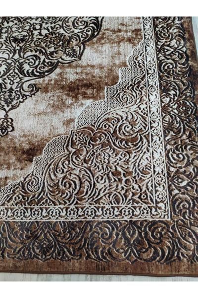 Modern Klasik Desenli Kaymaz Taban Yıkanabilir Leke Tutmaz Dokuma Taban Halı Drk-8020-1
