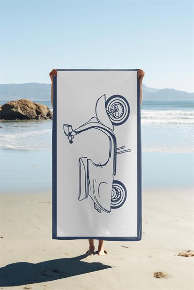 Motor  Desenli Plaj Deniz Havlusu Peştemal 80x160 CM NRM14