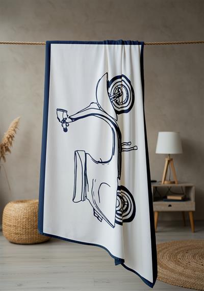 Motor  Desenli Plaj Deniz Havlusu Peştemal 80x160 CM NRM14