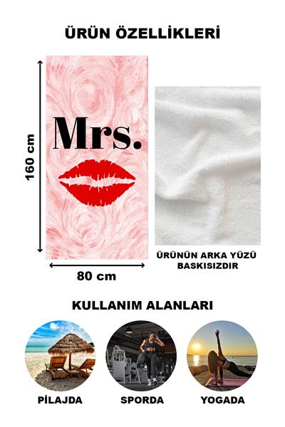 Mrs. Desenli Plaj Deniz Havlusu Peştemal 80x160 CM VTA03