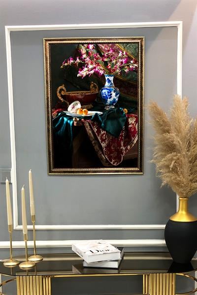 Natürmort Desenli Çerçeveli Duvar Tablosu 50x70cm NAT07