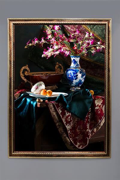 Natürmort Desenli Çerçeveli Duvar Tablosu 50x70cm NAT07