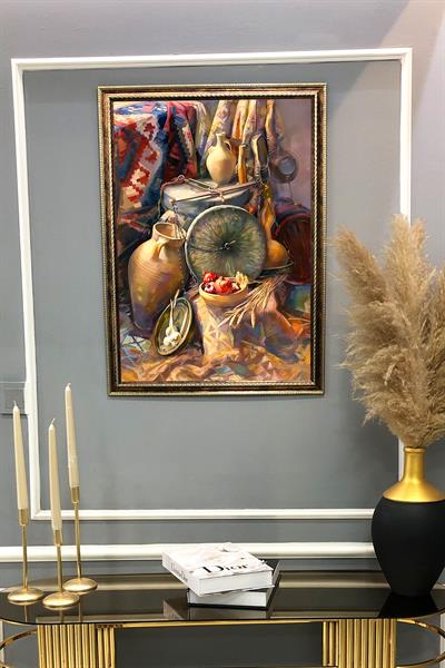 Natürmort Desenli Çerçeveli Duvar Tablosu 50x70cm NAT10