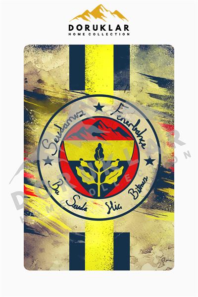 Sportif Desenli Süngerli Kaymaz Dot Taban Dijital Baskı Halı H0840