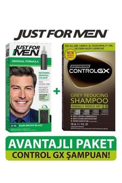 Saç Boyası Koyu Kahve / Siyah + Control GX Saç Gri Azaltıcı Şampuan Set