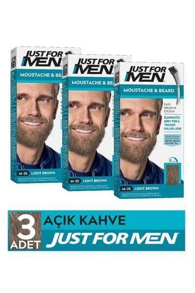 Sakal & Bıyık Boyası Açık Kahve 3'lü Set