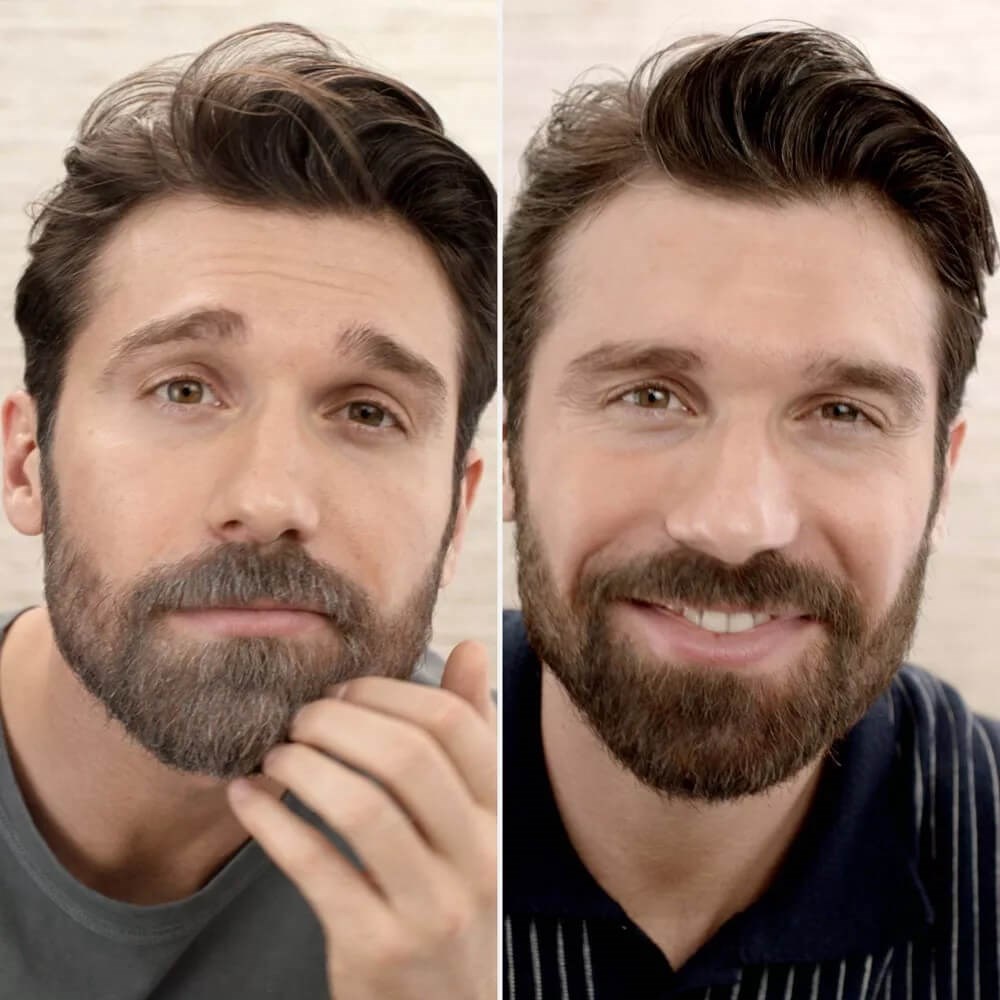 Just For Men sakal ve bıyık boyası uygulama görseli öncesi sonrası