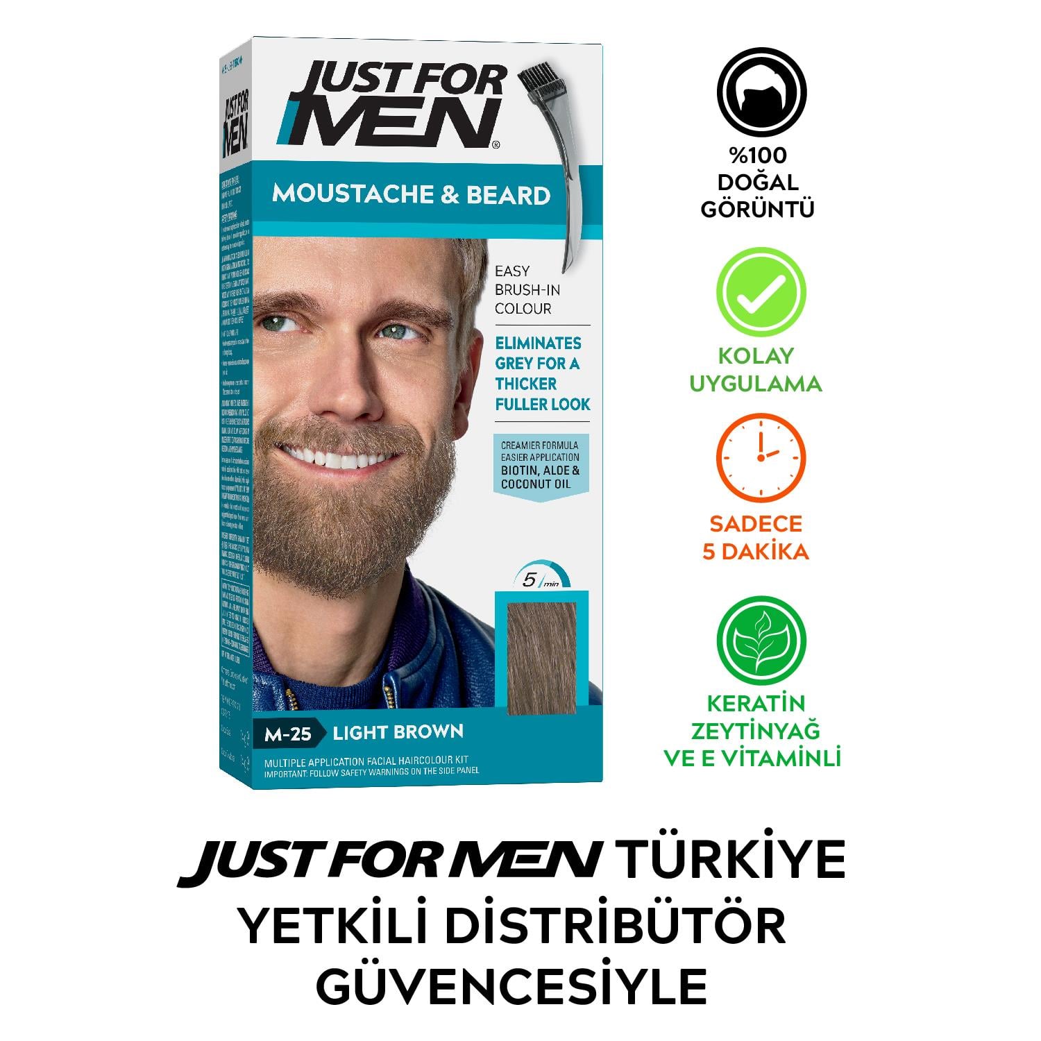 Sakal & Bıyık Boyası Açık Kahve