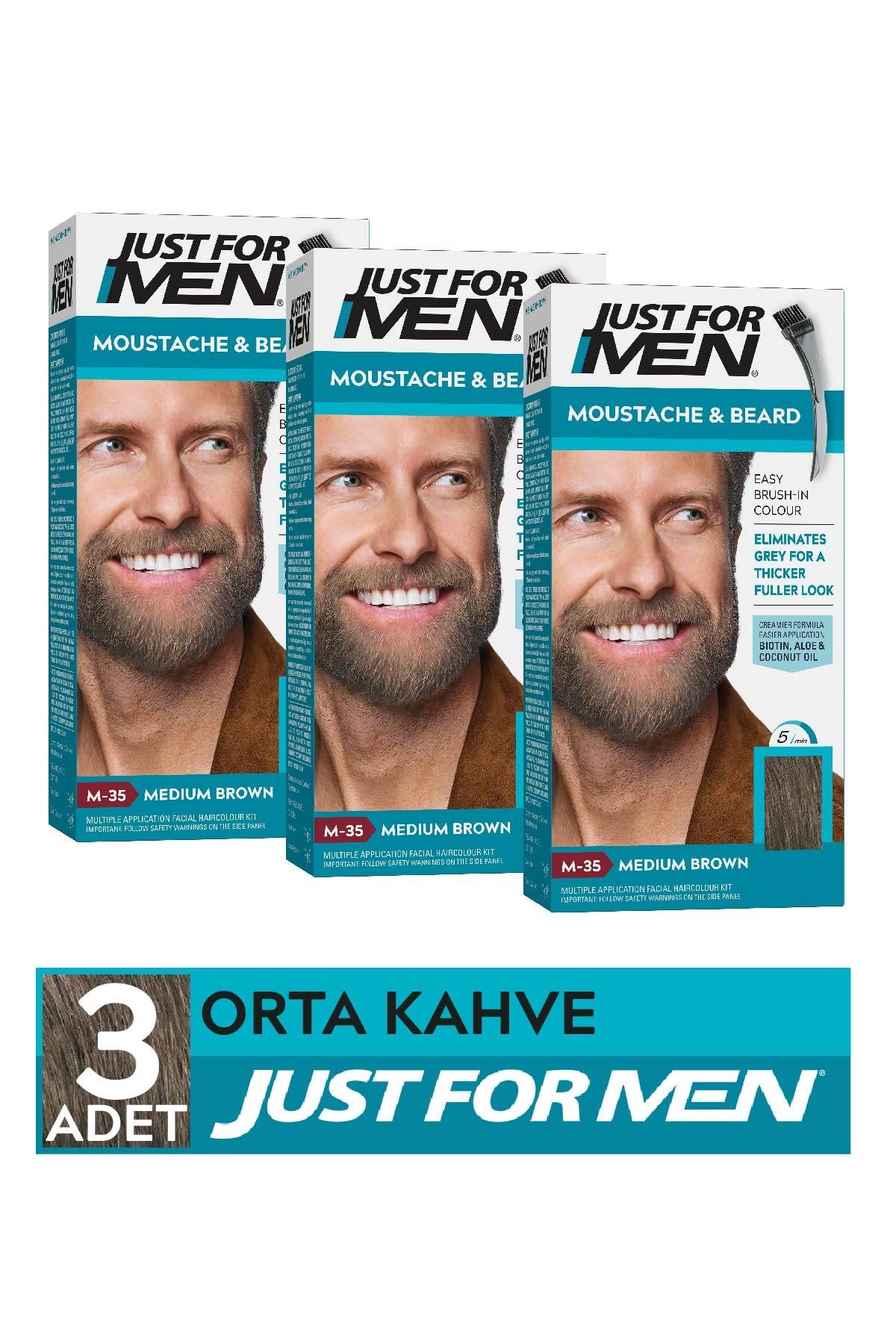 Sakal & Bıyık Boyası Orta Kahve 3'lü Set