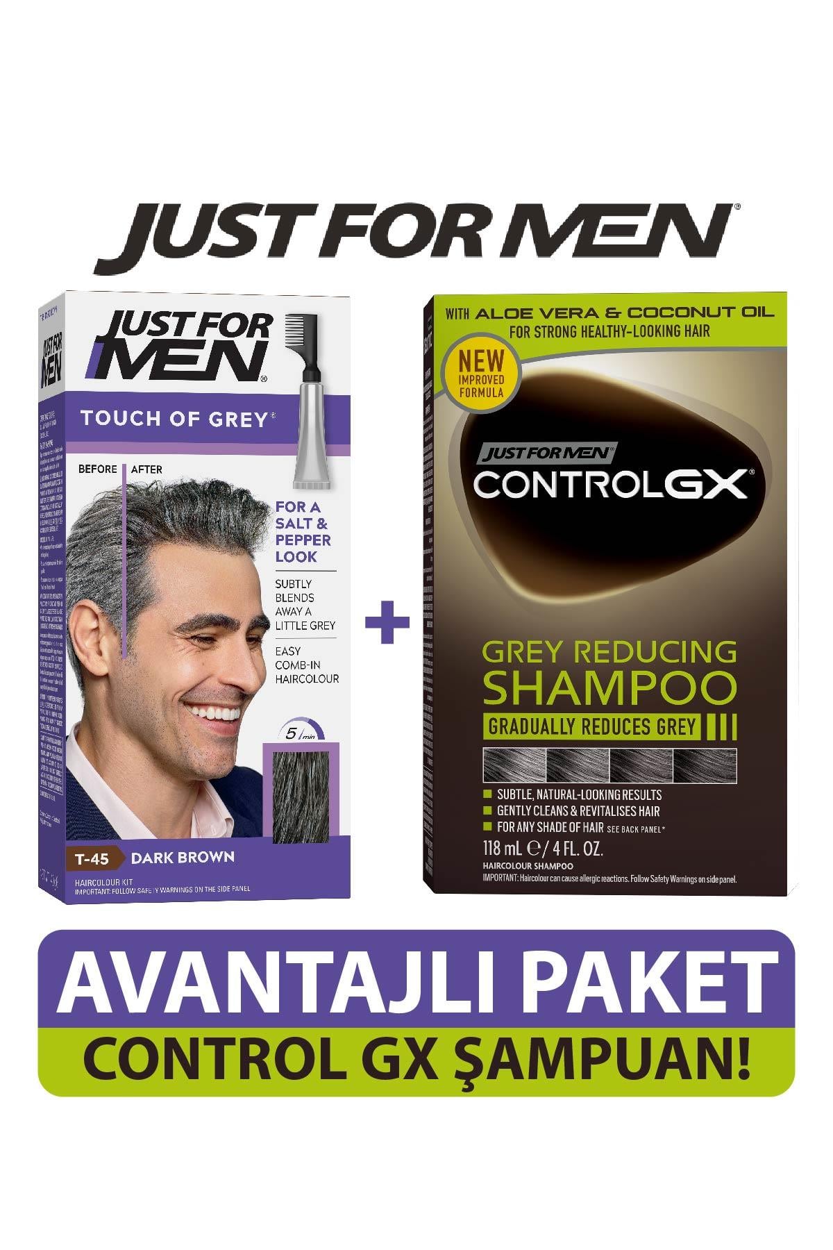 Touch of Grey Koyu Kahve + Control GX Saç Gri Azaltıcı Şampuan Set