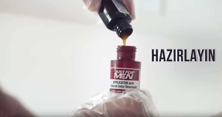 Just For Men saç boyası karışımını hazırlama
