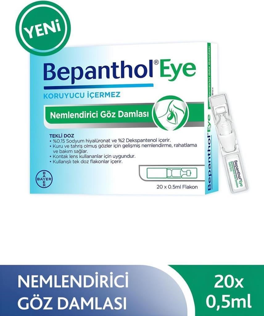 Bepanthol Eye 20x0,5 ml Göz Damlası Tekli Doz Bepanthol Eye Nemlendirici Göz Damlası Tekli Doz 20x0,5 ml FlakonBepanthol