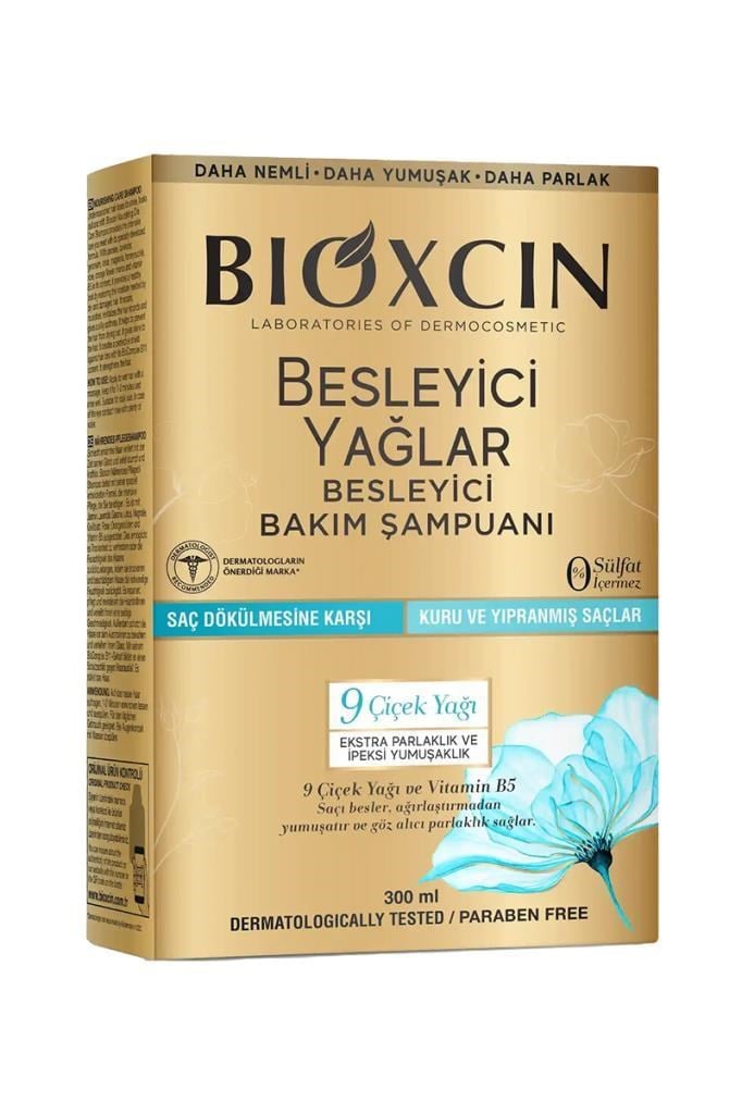 Bioxcin Besleyici Yağlar Kuru Saçlar için Şampuan Bioxcin Besleyici Yağlar Kuru ve Yıpranmış Saçlar için 300 ml ŞampuanBioxcin