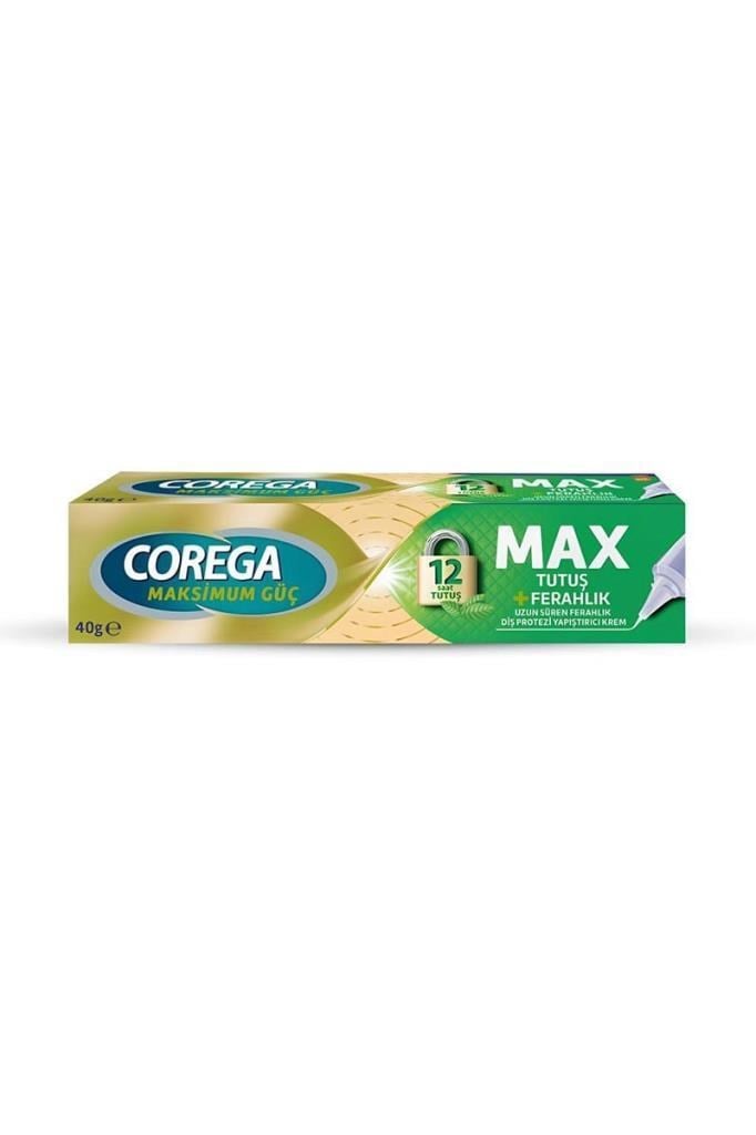 Corega Maksimum Güç Ferah Krem Yapıştırıcı 40 gr Corega Max Tutuş + Ferahlık 40 gr Protez Diş YapıştırıcıCorega