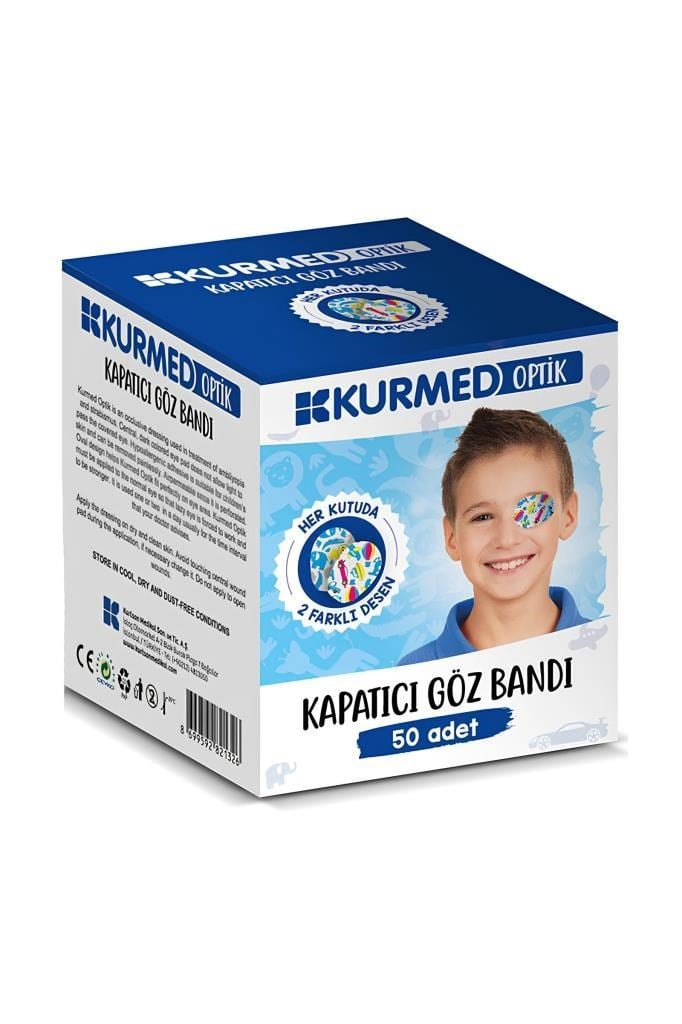 Kurmed Optik Çocuk Kapatıcı Göz Pedi 50 Adet - ErkekKurmed Optik Çocuk Kapatıcı Göz Pedi Erkek 50 AdetKurmed