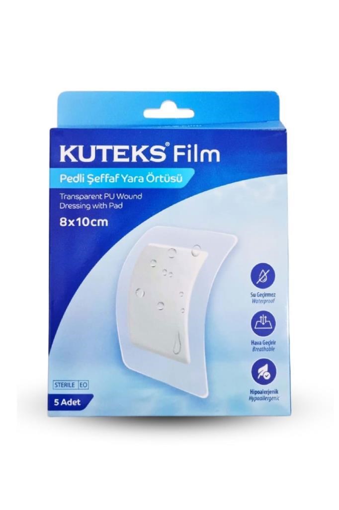 Kuteks Film Pedli Şeffaf Yara Örtüsü 8x10 cm 5li KutuKuteks Film Pedli Şeffaf Yara Örtüsü 8x10 cm 5li KutuKuteks