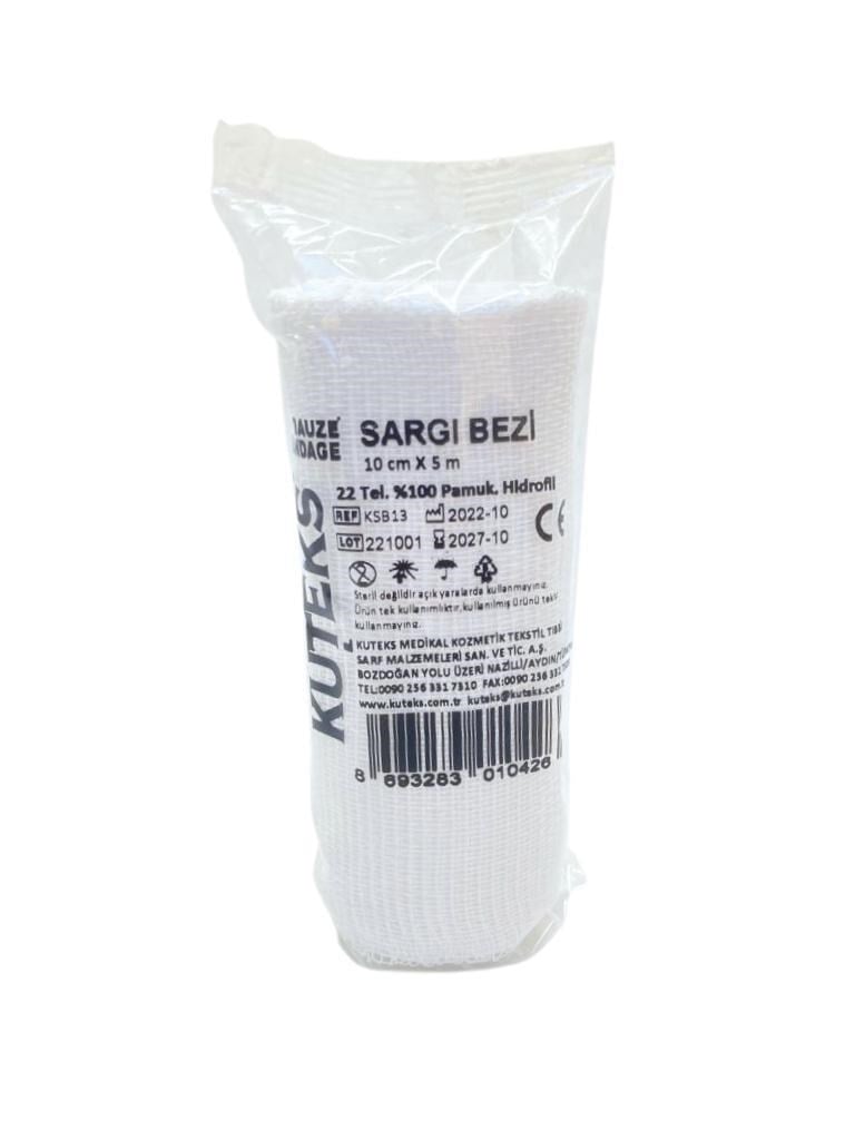 Kuteks Gaz Kompres 75x75 100'lu PaketKuteks Hidrofil Sargı Bezi 10cmx5mtKuteks