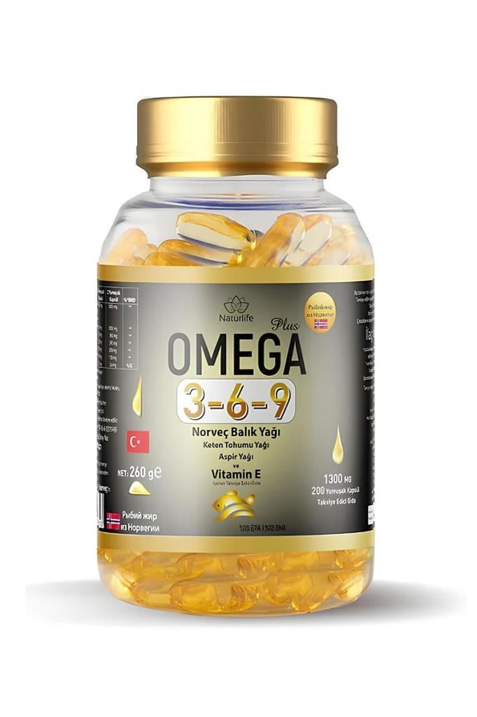 Naturlife Omega 3-6-9 Norveç 1300 mg 200 KapsülNaturlife Omega 3-6-9 Norveç 1300 mg 200 KapsülNaturlife