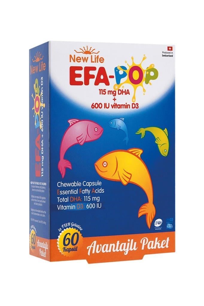 New Life Efa-Pop Omega 3 60 Kapsül Balık Yağı  New Life Efa-Pop Omega 3 Balık Yağı 60 KapsülNew Life