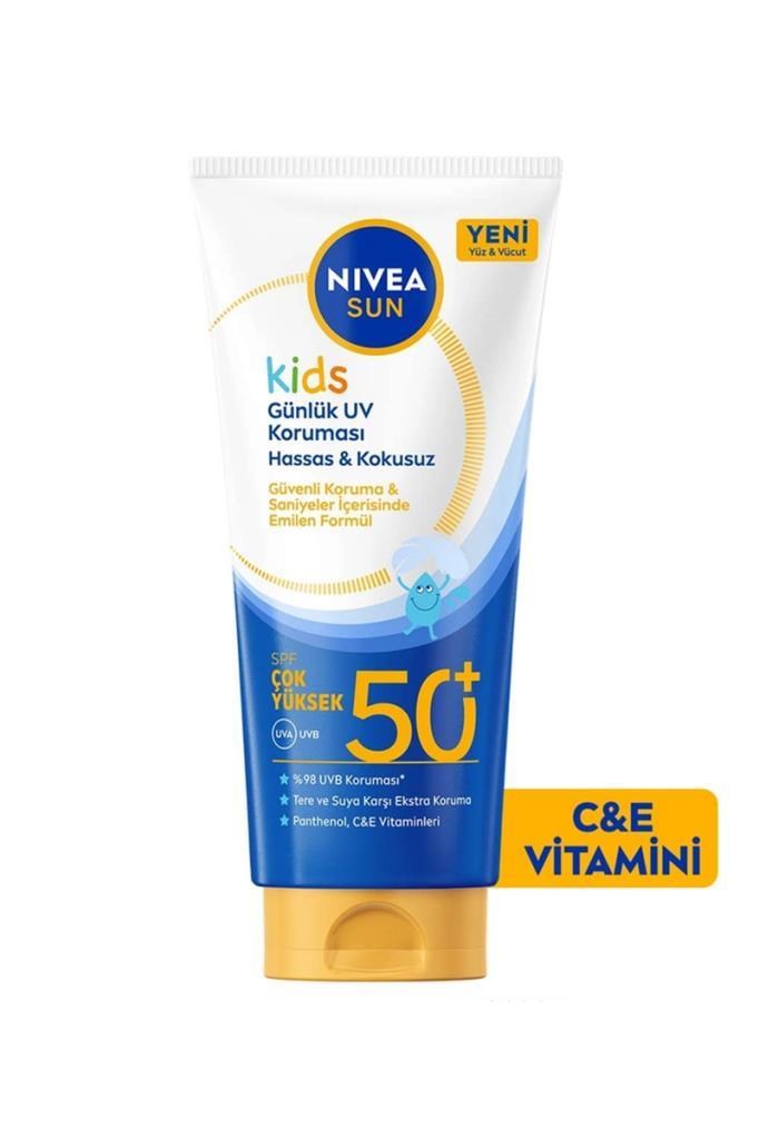 Nivea Sun SPF50+ Çocuk Yüz ve Vücut Kremi 100 ml ☀️NIVEA SUN SPF50+Çocuklar İçin Yüz,Vücut Güneş Kremi 100 mlNivea
