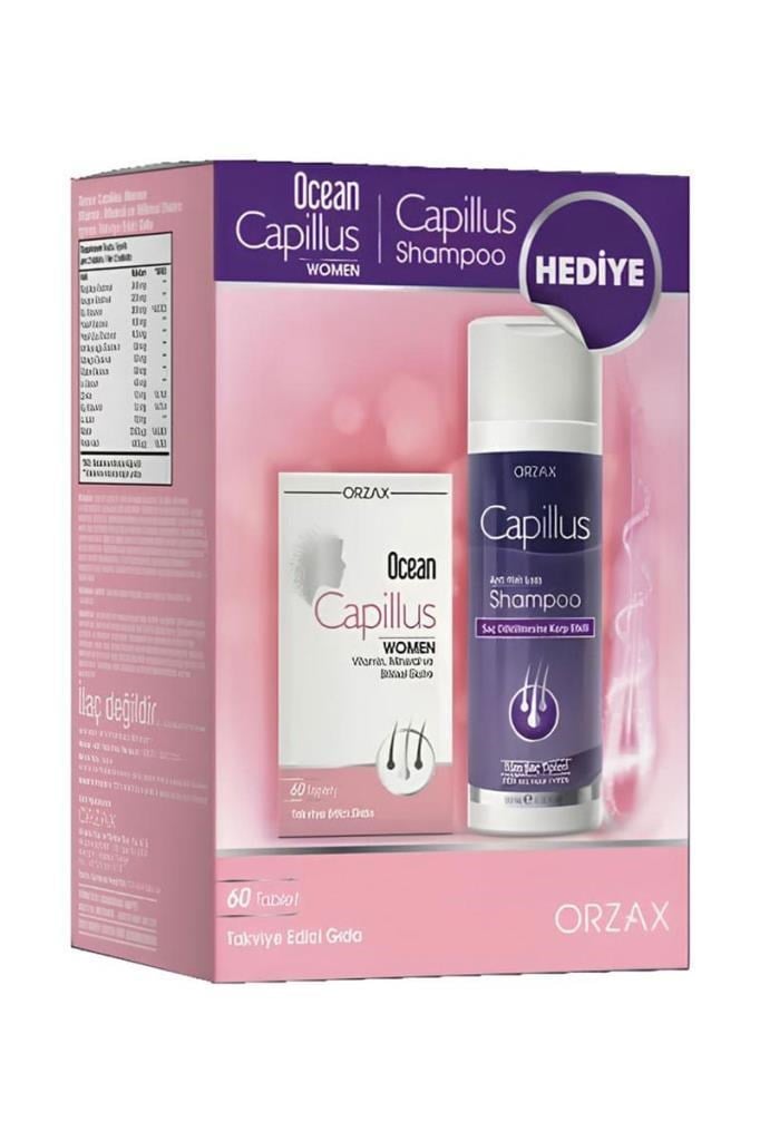 Ocean Capillus Women 60 Tablet + Şampuan Hediye | Hızlı KargoOcean Capillus Saç Dökülmesine Karşı Şampuan 200 ML + Capillus Women 60 TabletOcean