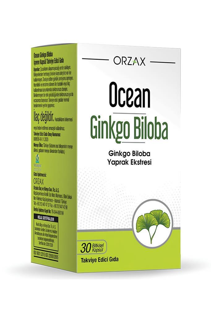 Ocean Ginkgo Biloba 30 Kapsül 120 mg Takviye | Hızlı KargoOcean Ginkgo Biloba 30 KapsülOcean