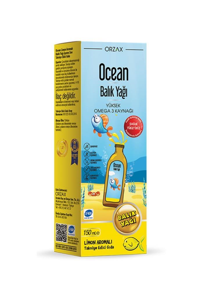 Ocean Limon Aromalı Balık Yağı Şurubu 150 mlOcean Limon Aromalı Balık Yağı Şurubu 150 mlOcean