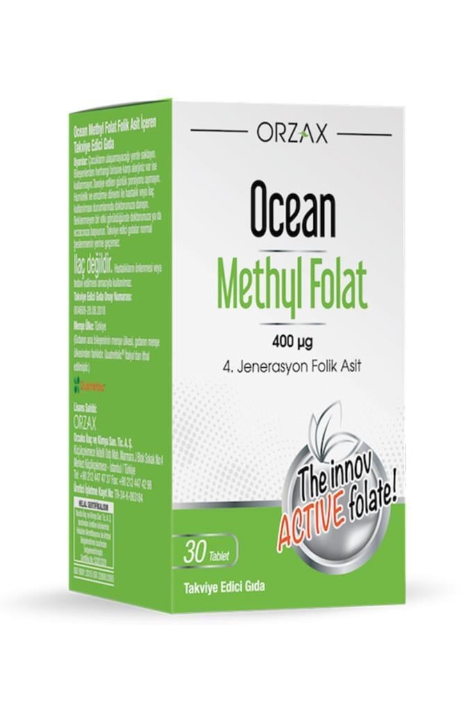 Ocean Methyl Folat 30 Tablet 400 mcg Takviye | Hızlı KargoOcean Methyl Folat 30 TabletOcean