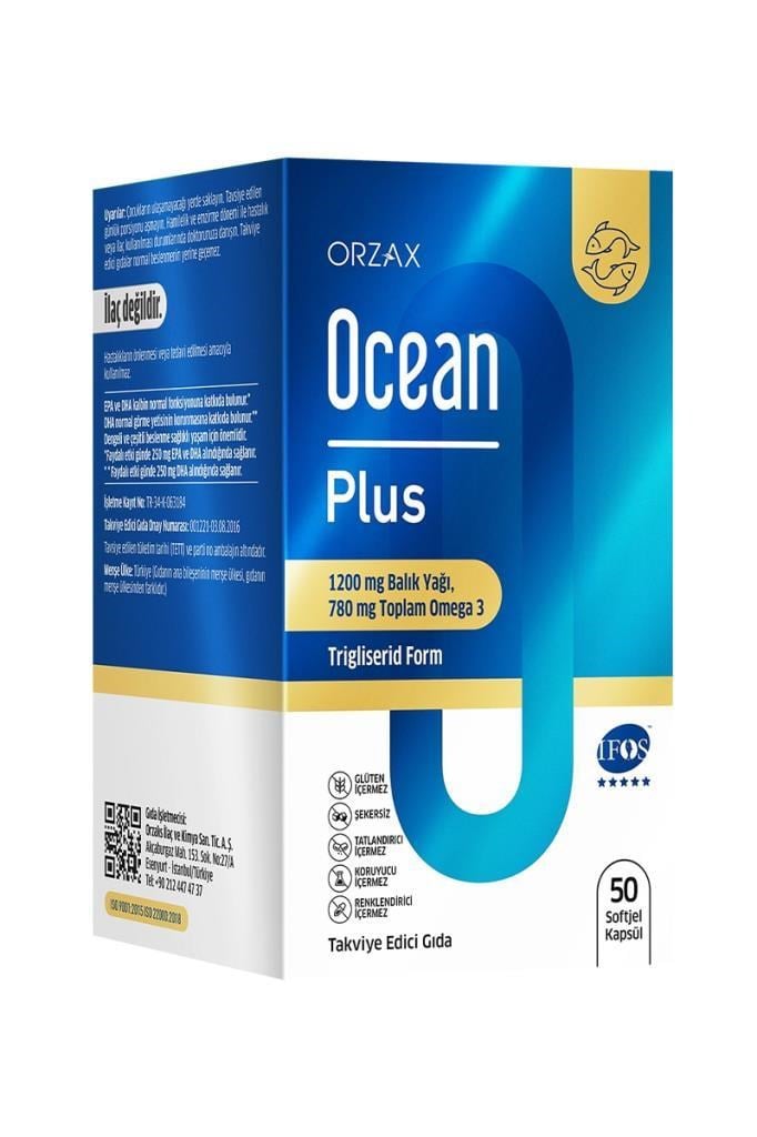 Ocean Plus Balık Yağı 1200 mg 50 KapsülOcean Plus Balık Yağı 1200 mg 50 KapsülOcean